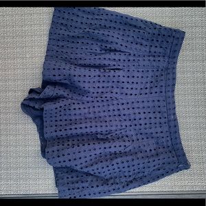 Forever 21 Navy High Rise Eyelet Shorts